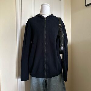 Massimo Dutti Dark Knit Zip-Up Sweater